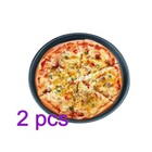  2 Stück Antihaft-Pizzapfanne, 12 Zoll, Stahl, runde Pizzaplatte, Backgeschirr