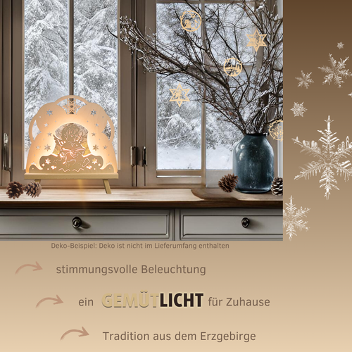 WEIGLA - Dekoleuchte Erzgebirge I Motiv Engel I Fensterdeko Weihnachten - Picture 4 of 4