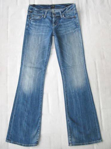 Citizens Humanity Dita Petite Bootcut Jeans Wm Sz 25 Blue Distressed+Stretch L31 - Picture 4 of 10