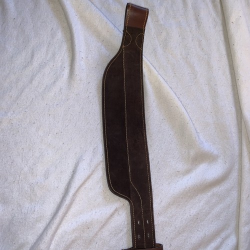 "Guardabarros de cuero ancho Australian Saddle y estribo de latón 28"" de largo - lado izquierdo marrón" - Imagen 7 de 11