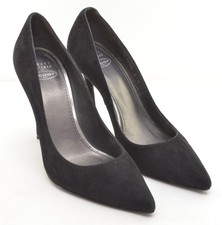 Ladies Stuart Weitzman Nouveau Scoop Stiletto Pumps 8 M Black Suede Heels Shoes