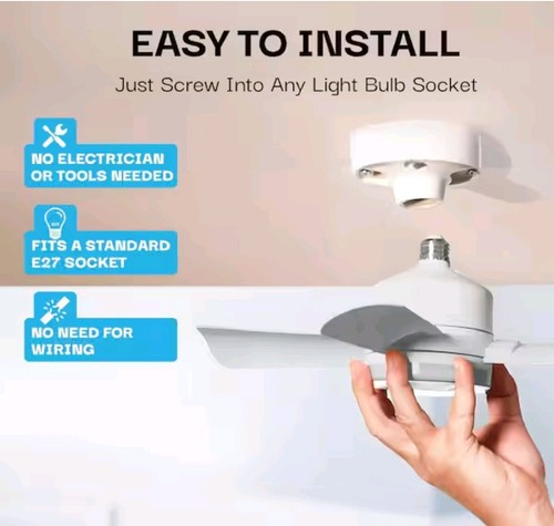 Bell and Howell Socket Ceiling Fan Adjustable Ceiling Light 1000 Lumens - Picture 6 of 11