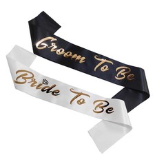 Groom to Be and "Bride to Be" Sash Kit Black Rose Gold Bachelorette Sashes