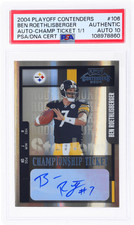 2004 Playoff Contenders Ben Roethlisberger 1/1 PSA Auth/10 Rookie RC