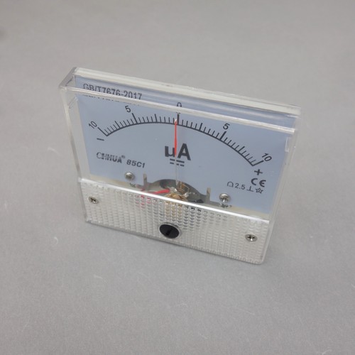 DC Minus Zero Plus -10uA- +10uA Analog 85C1 Analog Amperemeter AMP Panel Meter - Bild 4 von 8