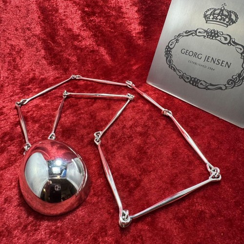 Denmark Silver Necklace JENSEN Pre-Owned Pendant #122 Sterling Fog Astrid GEORG - Picture 8 of 15