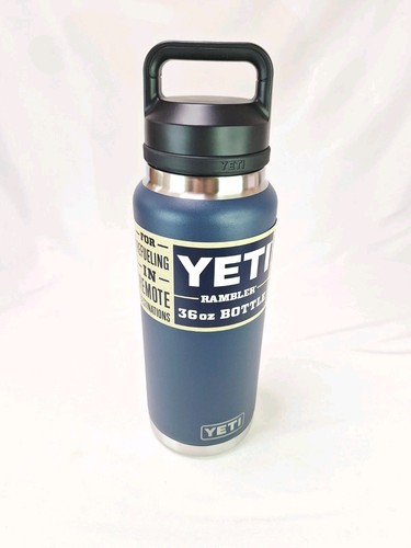 Yeti Rambler 36 oz Bottle Vacuum Insulated, Stainless Steel Leakproof, Navy Blue