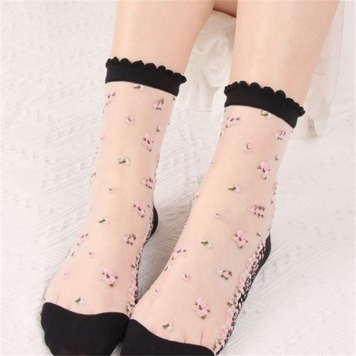 Women's Socks Thin Crystasilk Sock New Women's Glass Women's Mid Cotton Tube - Bild 6 von 16