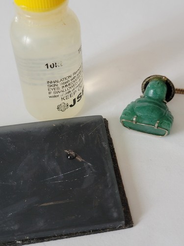 Vintage Gold Plate/Filled? Buddha Jade Lucky Blessing Pendant - Picture 12 of 15