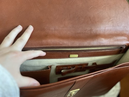 Bolso de mano de negocios Salvadore Ferragamo maletín de cuero con cerradura de combinación - Imagen 8 de 9