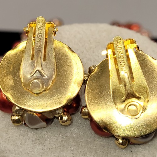 Vintage Hong Kong Necklace Matching Earrings Great Condition 20" - Picture 8 of 12
