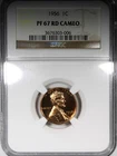 1956 Proof Lincoln Cent NGC PR67RD CAMEO Low Mintage 1C