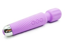 Portable Wand Massager Purple Rechargeable Waterproof Quiet Muscle Relief Tool