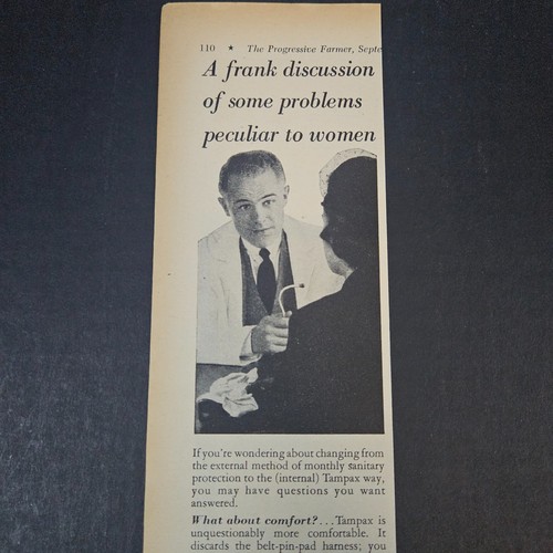 1953 Tampax Inc Internal Sanitary Protection Vintage Print Ad Palmer MA Doctor - Bild 2 von 5
