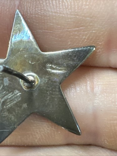 Vintage Large Star Stud Earrings, Sterling Silver Southwestern Style H60 - Bild 12 von 14