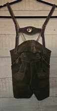 Kids Brown Leather Lederhosen Shorts See Pictures For Measurements