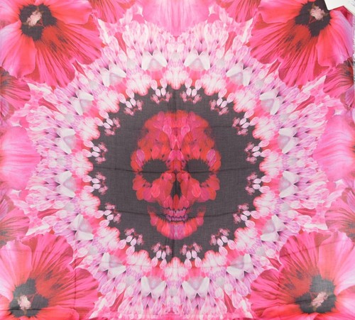 Nuevo Alexander McQueen 610623 Modal Lana PARADISE CALAVERA Bufanda Envoltura - Imagen 2 de 10