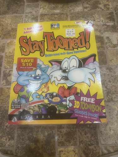 Stay Tooned! PC Big Box Sierra Factory Sealed Vintage 1996 EXC/NM Very Scarce - Picture 1 of 22