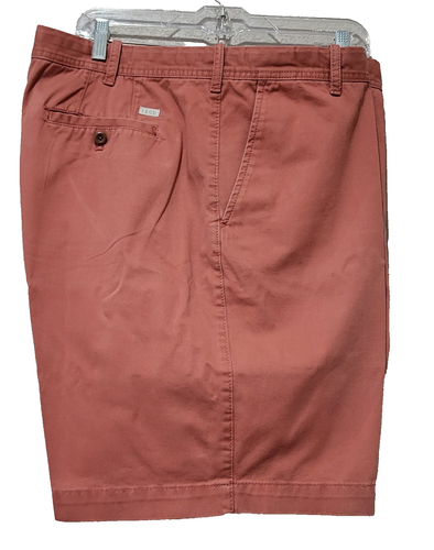 Izod Shorts Mens 40 Rust Orange Classic Chino Casual Flat Front Cotton Summer