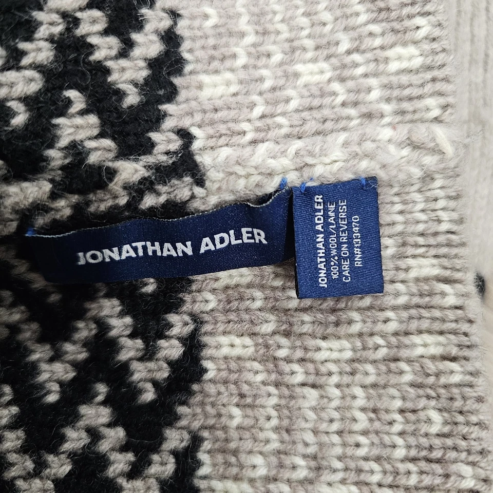 Jonathan Adler Bufanda Cuello Infinito Gris Negro Marfil Lana Foto 3 de 3