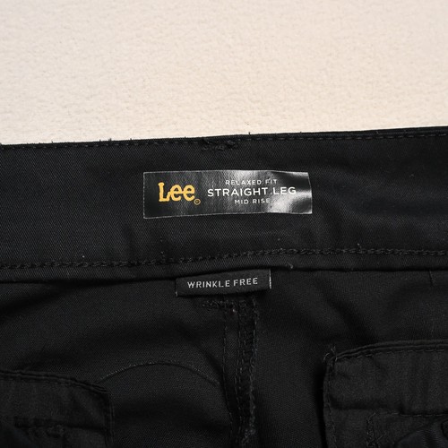 LEE Pants Womens 10 Relaxed Straight Leg Mid Rise Wrinkle Resistant Black - Picture 7 of 8