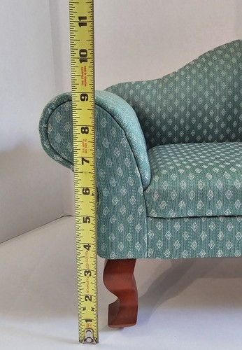 Vintage Kingstate The Dollcrafter gepolstertes Puppensofa Couch ~ Green Diamond - Bild 11 von 12