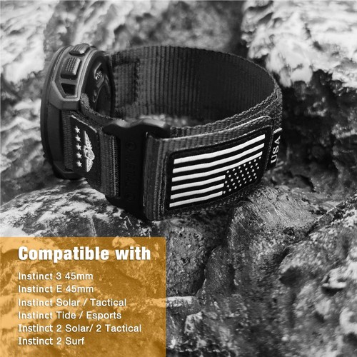 Rugged Tactical Nylon Watch Band for Garmin Instinct/Instinct 2 Solar, 22mm S... - Picture 6 of 7