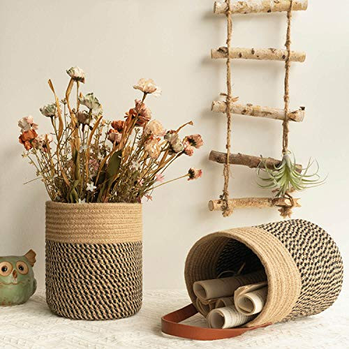 2pack Jute Rope Hanging Basket - 7.87" x 7" Small Woven Fern Wall Hanging - Picture 3 of 8