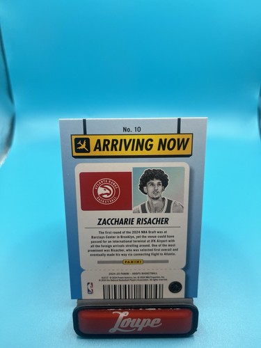 Zaccharie Risacher 2024-25 NBA Hoops Arriving Now Holofoil RC #10 Atlanta Hawks - Picture 2 of 2