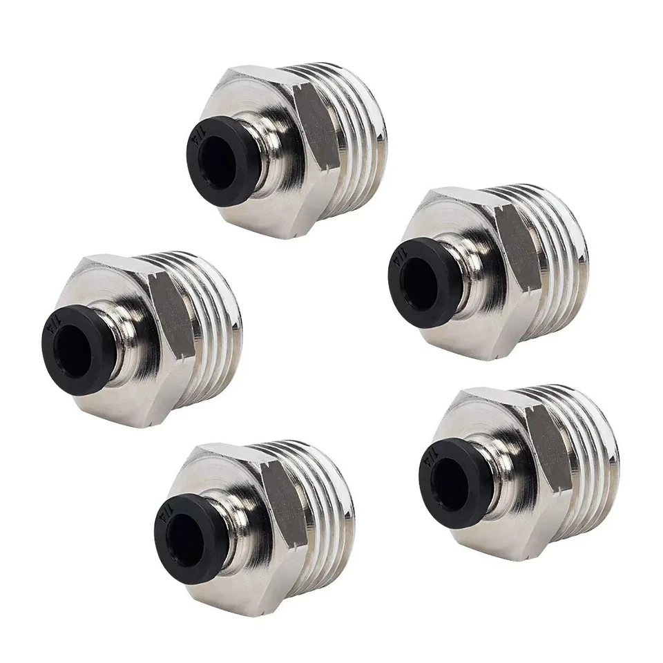 100 Pcs, Pneumatic 10mm OD Tube x 1/2" NPT Male Connector Push Connect Fitting - Image 3 of 4