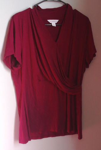 Liz Clairborne DAMEN-CROSSOVER-TOP LILA GRÖSSE LARGE