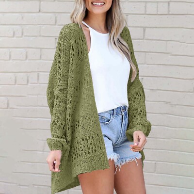 2024 Summer Crochet Cardigan Sweater Long Sleeve Boho 2024 Summer Crochet Cardigan Sweater Long Sleeve Boho