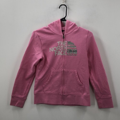 The North Face Girls Pink Long Sleeve Full Zip Casual Hooded Jacket Size Medium - Picture 1 of 9