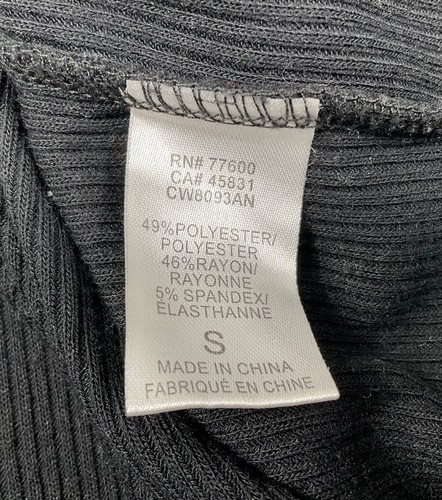 Chaser Anthropologie Top Womens Sz Small Black Ribbed Henley Long Sleeves - Picture 4 of 7