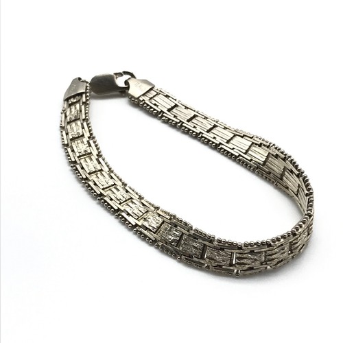 925 Italian Sterling Silver Flexible Shiny Flat Chain Link Bracelet 7.5" - 第 5/5 張圖片