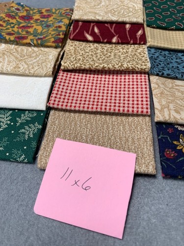 Quilters Cotton Fabric Squares Bundle 11x6 Inches Floral & Plaid Patterns Multic - Picture 8 of 8