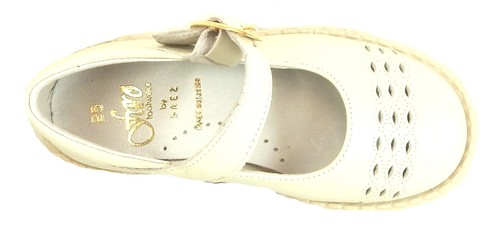 DE OSU/FARO -Girls Classic Ivory Leather Dress Casual Shoes - European -Size 8 - Picture 4 of 5