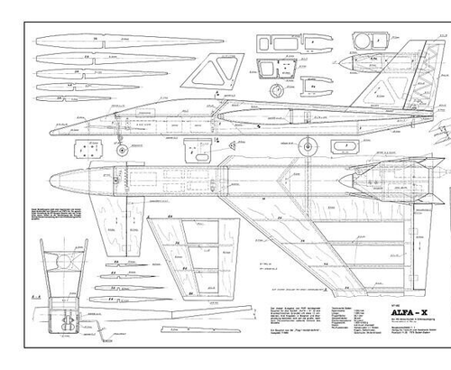 Alfa-X Sport Canard 40" WS RC Airplane Plans & Templates PDF on USB - Picture 2 of 4