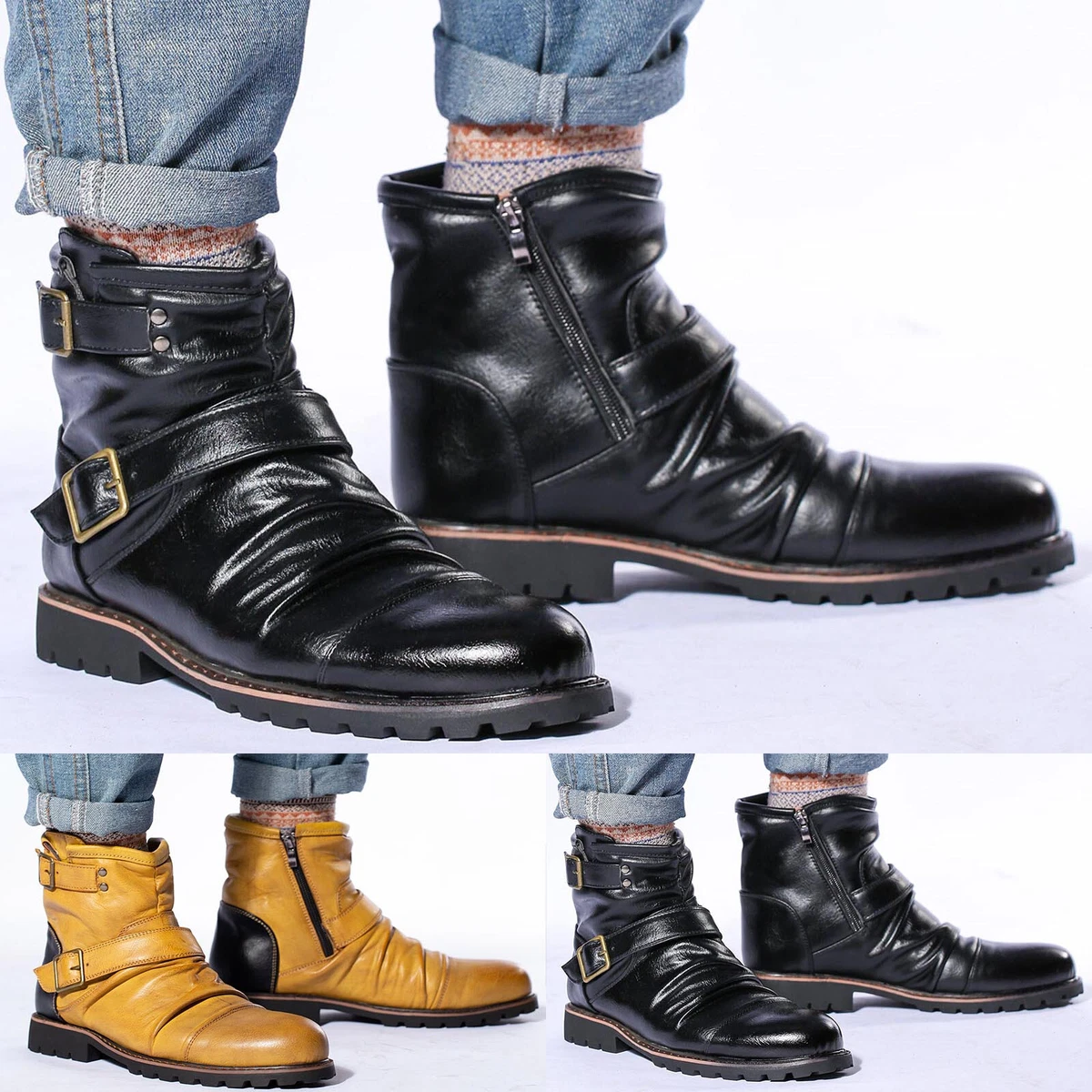 Leather Shoe Laces Men Mens Shoes High Top Leather Boots Vintage