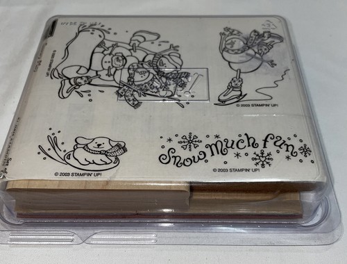 Stampin' Up 2003 "Snowy Play" Rubber Stamp Set of 4. - Picture 4 of 4