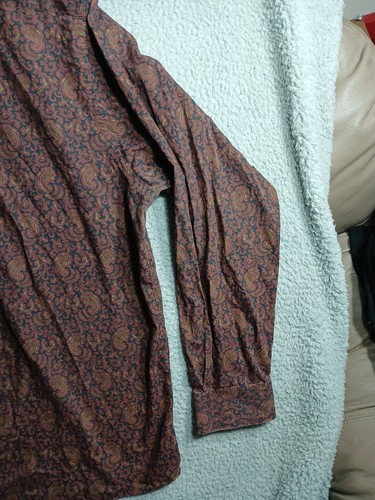 Cremieux Shirt Mens XXL Maroon Paisley Long Sleeve Button Down Cotton Classic - Picture 9 of 12
