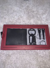 New Perry Ellis Portfolio LeatherBifold with Keychain Tool (4pcs)