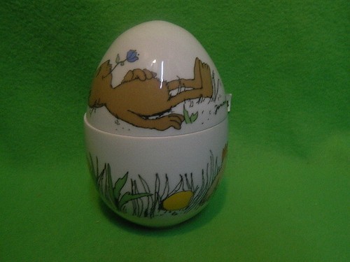 Huevo de Pascua 2 piezas Feliz Pascua Conejo ronca 15 cm Janosch von Thomas - Imagen 1 de 2