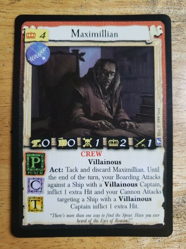 1x Tarjeta Coleccionable Vintage 2000 Fuera de Uso 7th Sea CCG Maximillian Crew - Imagen 1 de 4