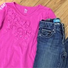 School outfit girl - denim skinny jeans and floral long sleeve top 7 8