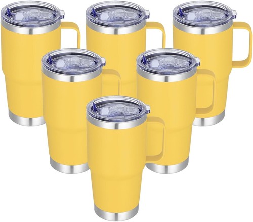 20 oz Vacuum Insulated Stainless Steel Travel Coffee Mug with Handle - Bulk Pack - Picture 3 of 10