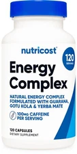 Nutricost Natural Energy Pills Complex 120 Capsules, 100mg Caffeine - Non-GMO