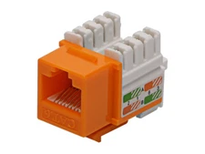 100 Lot CNAweb Cat6 RJ45 Punchdown Keystone Network Jack, 110 Style, Orange
