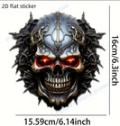 evil Metal Skull Biker motorcycle Car Bumper Sticker Decal 16 x 15.59 cm