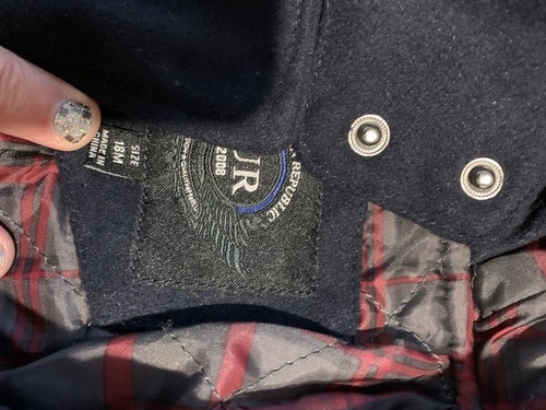 Urban Republic Kleinkind Mantel 18 Monate marineblau mit kariertem Futter/Kapuze neu ohne Etikett - Bild 3 von 9